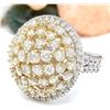 Image 1 : 4.28 CTW Natural Diamond 18K Solid Two Tone Gold Ring