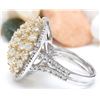 Image 3 : 4.28 CTW Natural Diamond 18K Solid Two Tone Gold Ring