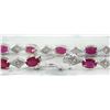 Image 3 : 8.50 CTW Ruby 14K White Gold Diamond Bracelet
