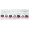 Image 5 : 8.50 CTW Ruby 14K White Gold Diamond Bracelet