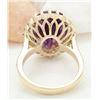 Image 3 : 13.19 CTW Natural Amethyst 18K Solid Yellow Gold Diamond Ring