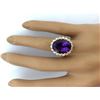Image 5 : 13.19 CTW Natural Amethyst 18K Solid Yellow Gold Diamond Ring