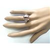 Image 4 : 7.25 CTW Natural Morganite And Diamond Ring 18K Solid White Gold