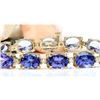 Image 1 : 29.50 CTW Natural Tanzanite 18K Solid Yellow Gold Diamond Bracelet