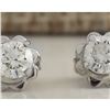 Image 1 : 0.55 CTW Natural Diamond Earrings 18K Solid White Gold