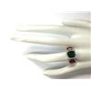 Image 4 : 3.63 CTW Natural Emerald Ad Sapphire Diamond Ring 18K Solid White Gold