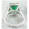 Image 4 : 5.40 CTW Emerald 14K White Gold Diamond Ring