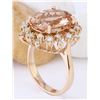 Image 4 : 7.15 CTW Natural Morganite 18K Solid Rose Gold Diamond Ring