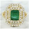 Image 1 : 3.25 CTW Emerald 18K Yellow Gold Diamond Ring