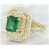 Image 2 : 3.25 CTW Emerald 18K Yellow Gold Diamond Ring