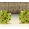 Image 1 : 3.00 CTW Natural Peridot Earrings 14k Solid Yellow Gold