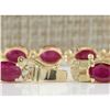 Image 2 : 18.98 CTW Natural Ruby And Diamond Bracelet In 14K Yellow Gold