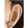 Image 3 : 3.65 CTW Natural Morganite And Diamond Earrings 14k Solid Yellow Gold