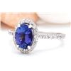 Image 2 : 2.35 CTW Natural Tanzanite 14K Solid White Gold Diamond Ring