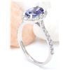 Image 4 : 2.35 CTW Natural Tanzanite 14K Solid White Gold Diamond Ring