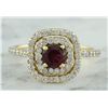 Image 1 : 1.40 CTW Ruby 18K Yellow Gold Diamond Ring