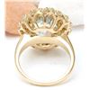 Image 3 : 6.40 CTW Natural Aquamarine 14K Solid Yellow Gold Diamond Ring