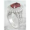 Image 3 : 4.00 CTW Tourmaline 18K White Gold Diamond Ring