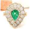 Image 1 : 3.90 CTW Natural Emerald 14K Solid Yellow Gold Diamond Ring