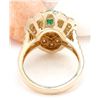 Image 3 : 3.90 CTW Natural Emerald 14K Solid Yellow Gold Diamond Ring