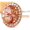 Image 2 : 10.90 CTW Natural Morganite 14K Solid Rose Gold Diamond Ring