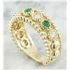 Image 3 : 0.62 CTW Emerald 18K Yellow Gold Diamond Ring