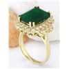Image 4 : 6.60 CTW Natural Emerald 14K Solid Yellow Gold Diamond Ring