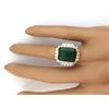 Image 5 : 6.60 CTW Natural Emerald 14K Solid Yellow Gold Diamond Ring