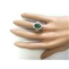 Image 4 : 5.25 CTW Natural Emerald And Diamond Ring In 18K Rose Gold