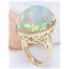 Image 4 : 21.58 CTW Natural Opal 14K Solid Yellow Gold Diamond Ring