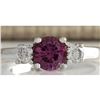 Image 1 : 1.70 CTW Natural Pink Ceylon Sapphire Diamond Ring 14k Solid White Gold