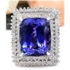 Image 1 : 21.58 CTW Natural Tanzanite 14K Solid White Gold Diamond Ring