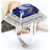 Image 4 : 21.58 CTW Natural Tanzanite 14K Solid White Gold Diamond Ring