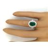 Image 5 : 3.70 CTW Natural Emerald 18K Solid White Gold Diamond Ring