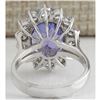Image 3 : 8.65 CTW Natural Blue Tanzanite And Diamond Ring 14K Solid White Gold