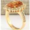 Image 3 : 6.39 CTW Natural Madeira Citrine And Diamond Ring 18K Solid Yellow Gold