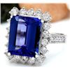 Image 2 : 10.44 CTW Natural Tanzanite 18K Solid White Gold Diamond Ring
