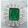 Image 1 : 7.60 CTW Emerald 18K White Gold Diamond Ring
