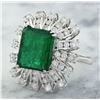 Image 2 : 7.60 CTW Emerald 18K White Gold Diamond Ring