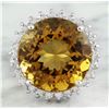 Image 1 : 18.40 CTW Citrine 14K White Gold Diamond ring