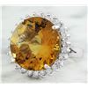 Image 2 : 18.40 CTW Citrine 14K White Gold Diamond ring