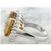 Image 6 : 18.40 CTW Citrine 14K White Gold Diamond ring