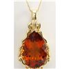 Image 1 : 32.00CTW Natural Madeira Citrine Pendant In 18K Solid Yellow Gold