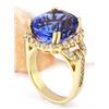 Image 4 : 15.03 CTW Natural Tanzanite 18K Solid Yellow Gold Diamond Ring