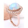 Image 4 : 5.30 CTW Natural Opal 14K Solid Rose Gold Diamond Ring