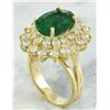 Image 3 : 7.10 CTW Emerald 14K Yellow Gold Diamond Ring