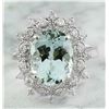 Image 1 : 4.48 CTW Aquamarine 18K White Gold Diamond Ring