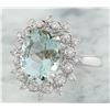 Image 2 : 4.48 CTW Aquamarine 18K White Gold Diamond Ring