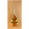 Image 1 : 9.70 CTW Citrine 18K Yellow Gold Diamond Necklace