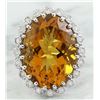 Image 1 : 15.50 CTW Citrine 18K White Gold Diamond Ring
